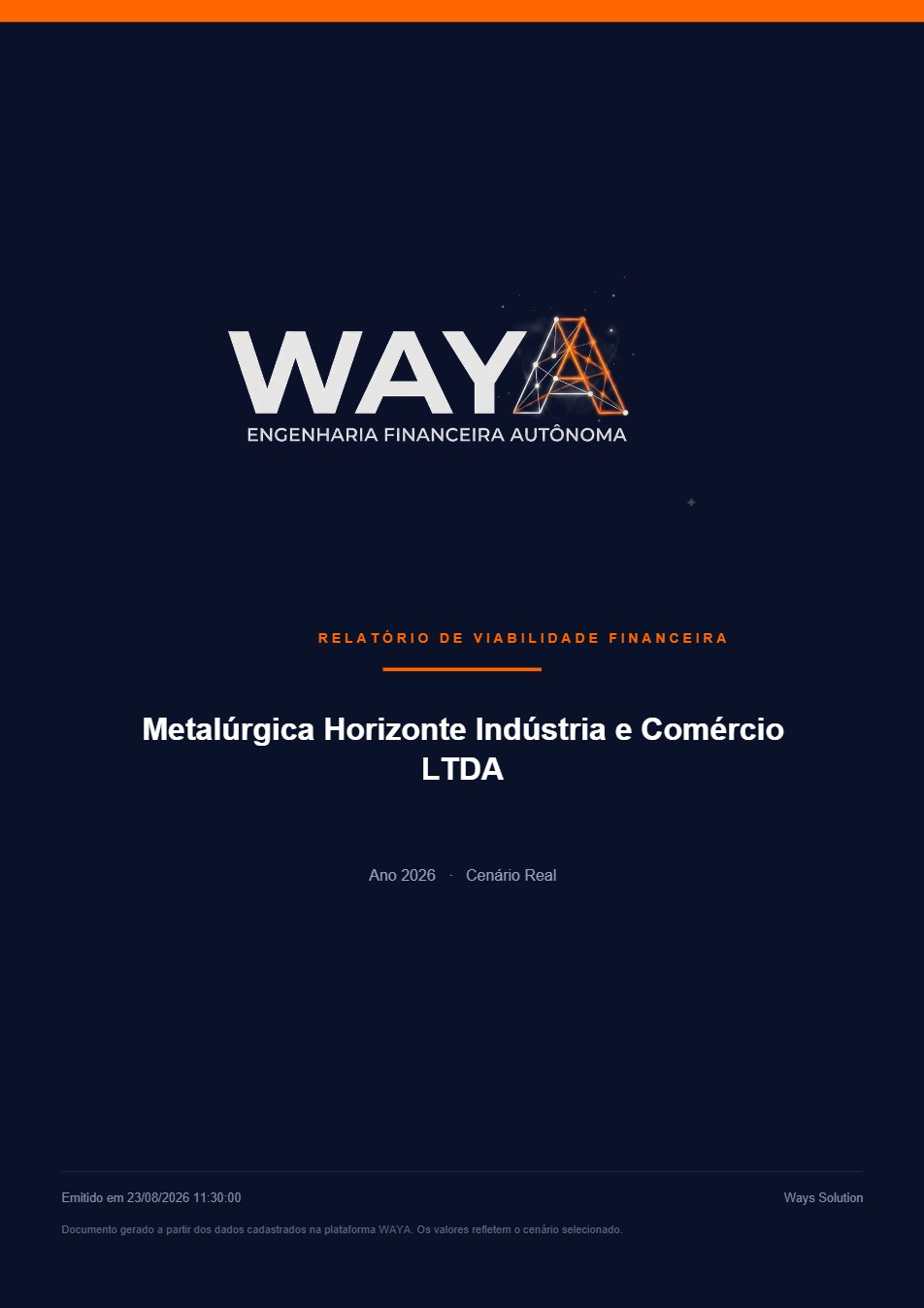 Relatório WAYA: Capa